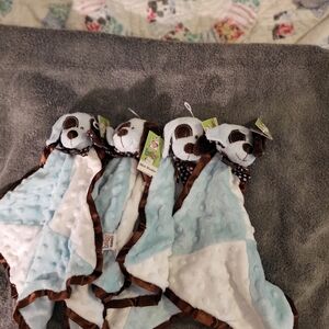 4ct GANZ Baby Security Blanket with Dog Design - Blue and Brown